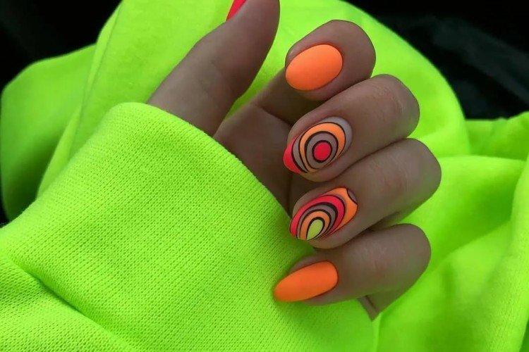 Ногти Дизайн С Неоновым Цветом