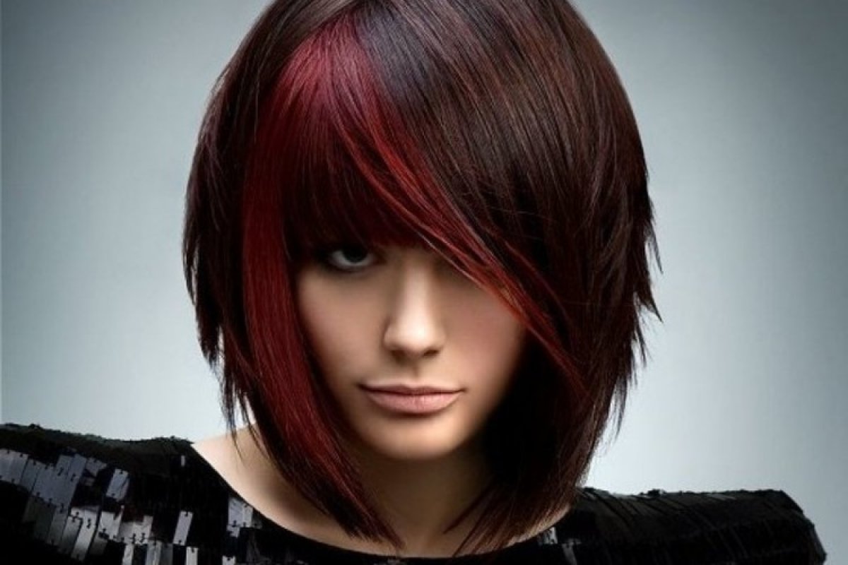 Окраска волос фото на средние волосы с челкой