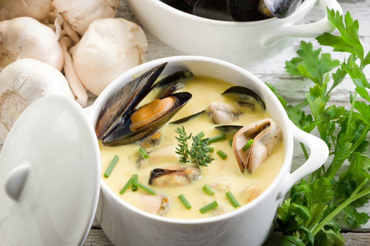 Mejillones a la crema receta francesa