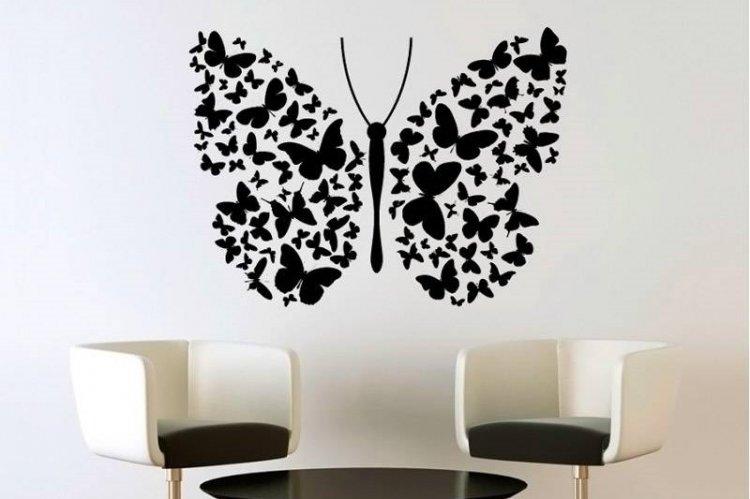 Нарисованные бабочки на стену своими руками