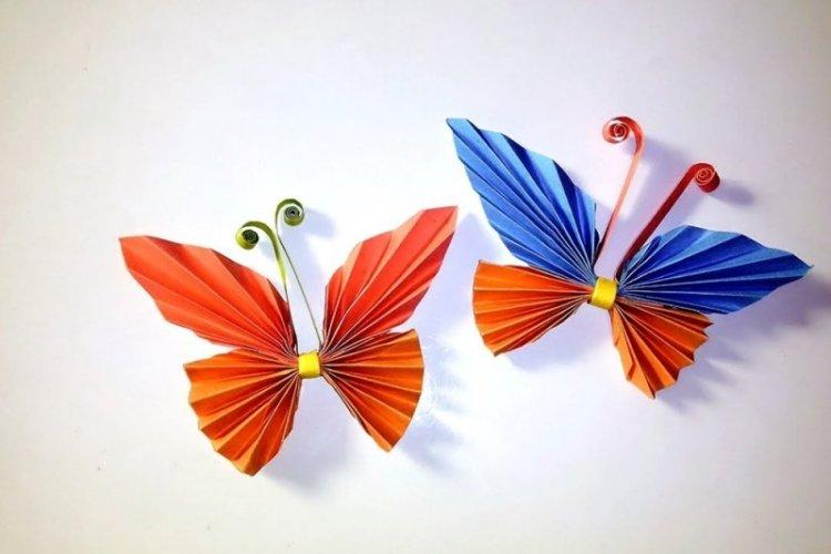Бабочки из гофрированной бумаги - Бабочки на стену своими руками