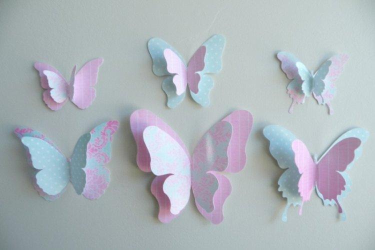 Как украсить стену бабочками