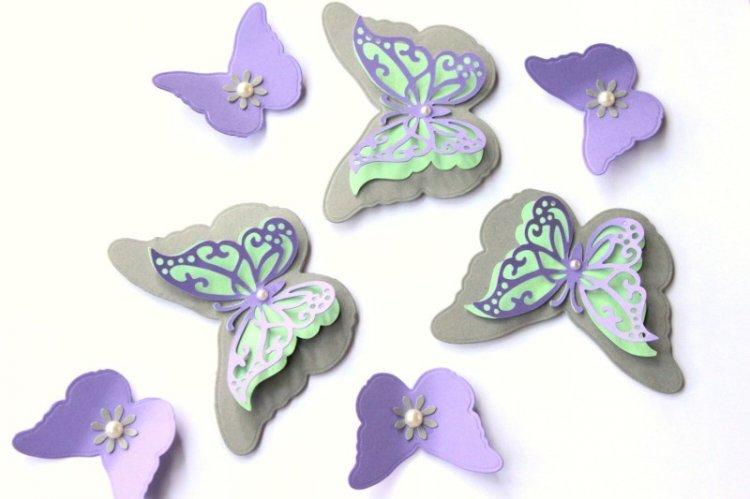 Ажурные бабочки на подложке - Бабочки на стену своими руками