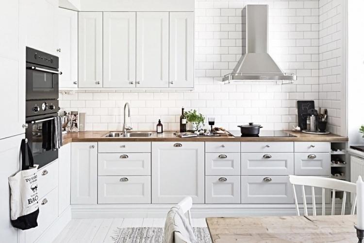 Белая кухня в скандинавском стиле - Дизайн интерьера