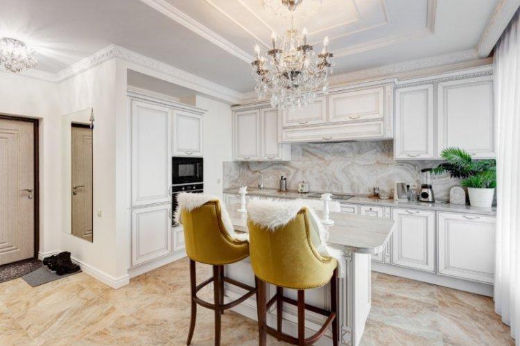 Белая кухня в классическом стиле - Дизайн интерьера
