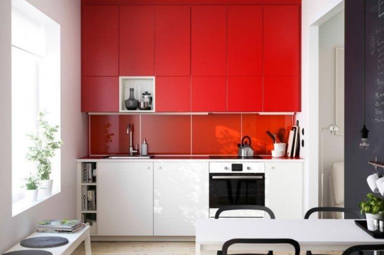 Красно-белая кухня - Дизайн интерьера
