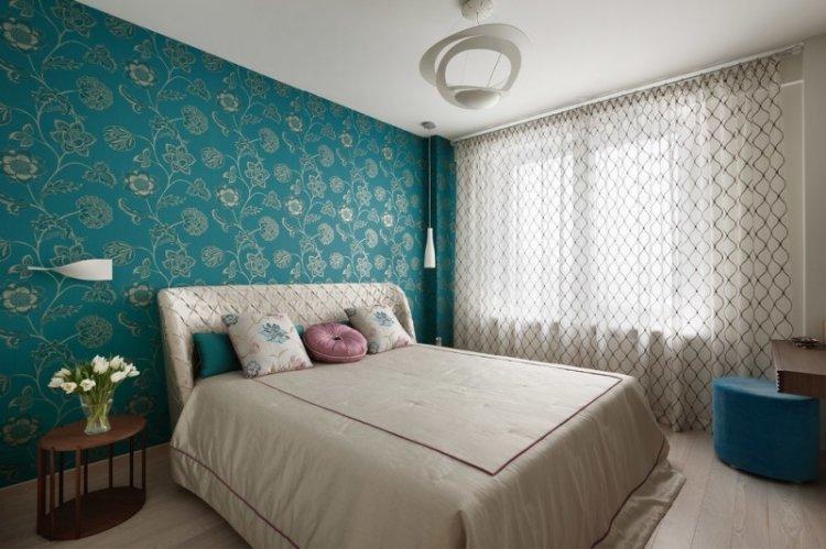 Спальня в бирюзовом цвете – дизайн интерьера фото