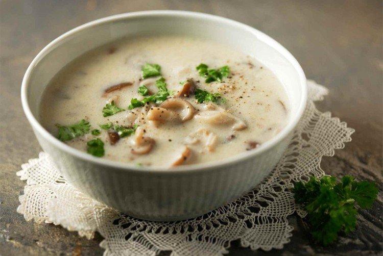 Молочный суп с грибами - рецепты