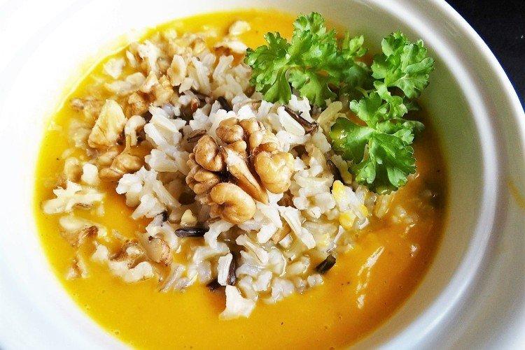 Тыквенный суп-пюре с рисом - Блюда из риса рецепты