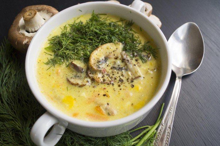 Сырный суп с шампиньонами - Что приготовить из шампиньонов рецепты