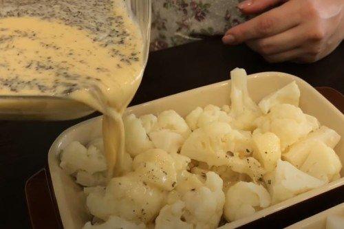 Цветная капуста с травами под сыром в духовке - пошаговый рецепт