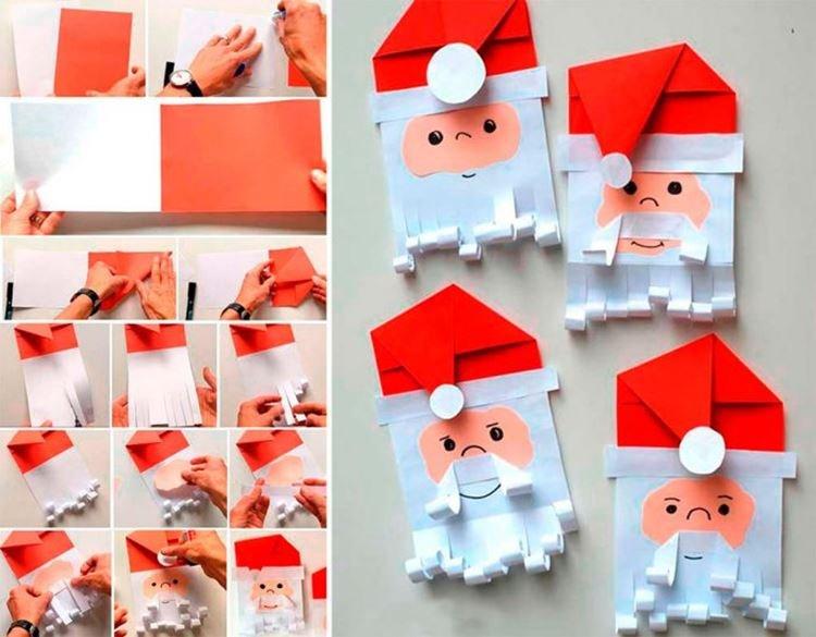 1. Оригами Дед Мороз из бумаги