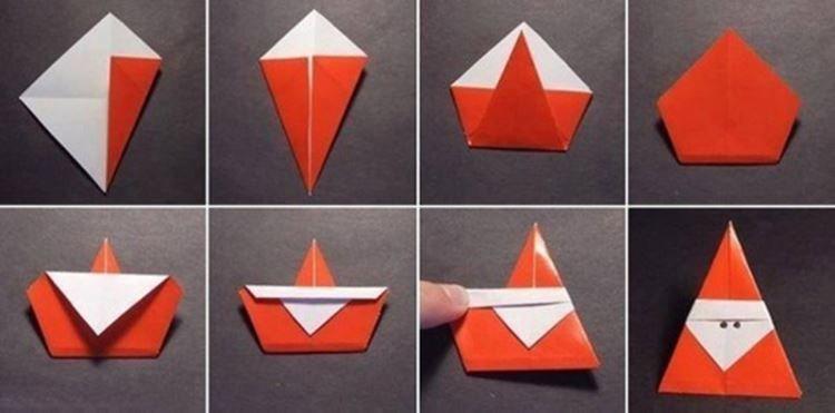 Оригами Дед Мороз из бумаги своими руками
