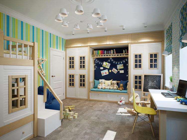 Детская комната 23 кв.м. - дизайн интерьера