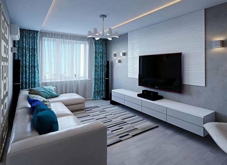 Дизайн гостиных комнат в панельных домах (59 фото)
