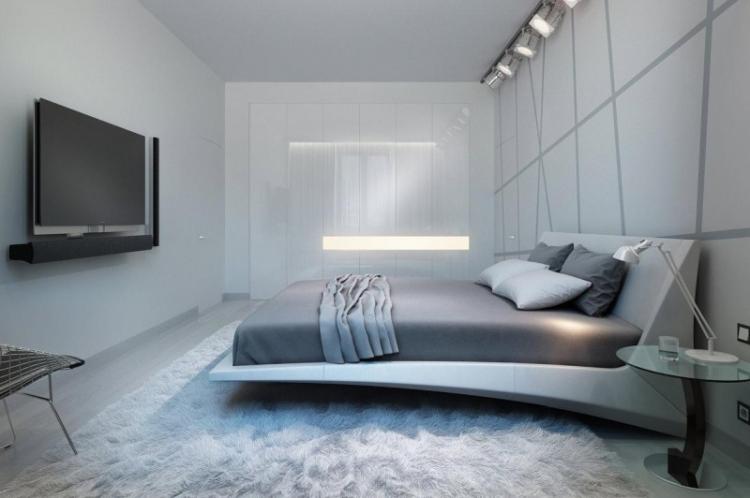 Дизайн интерьера спальни в стиле хай-тек