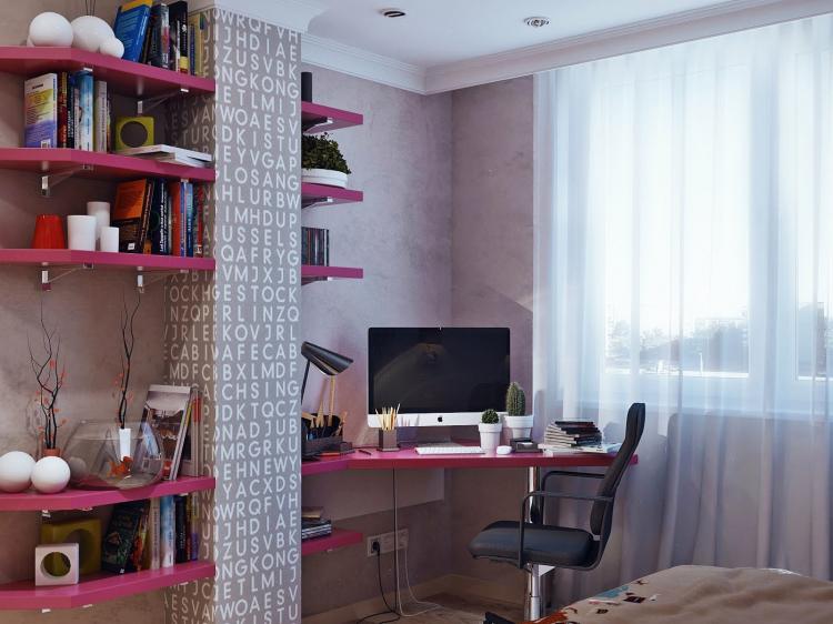 Оформление рабочей зоны - Дизайн комнаты для девочки-подростка