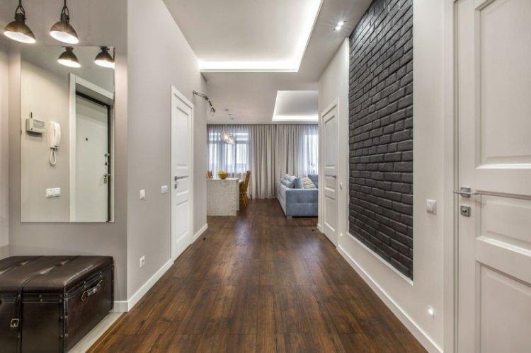 Серый коридор в квартире - Дизайн интерьера
