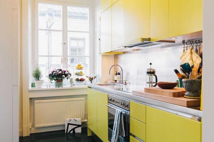 Желтая кухня 10 кв.м. - Дизайн интерьера
