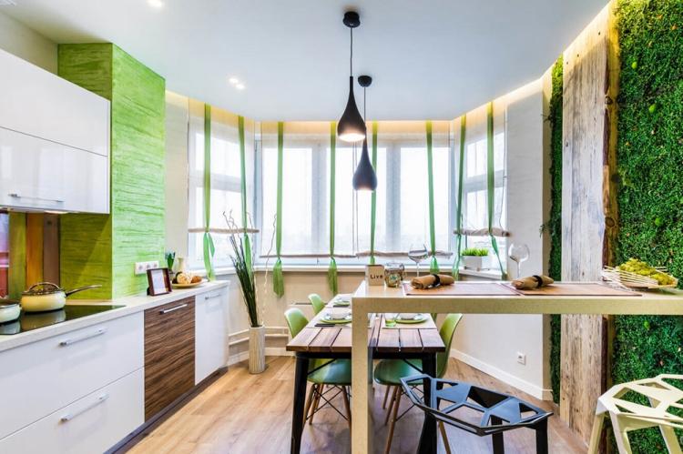 Кухня 11 кв.м. в эко-стиле - Дизайн интерьера