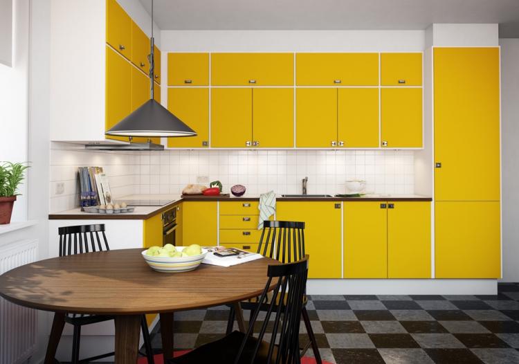 Желтая кухня 11 кв.м. - Дизайн интерьера