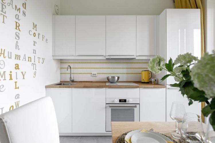 Белая кухня 3 на 3 метра - Дизайн интерьера