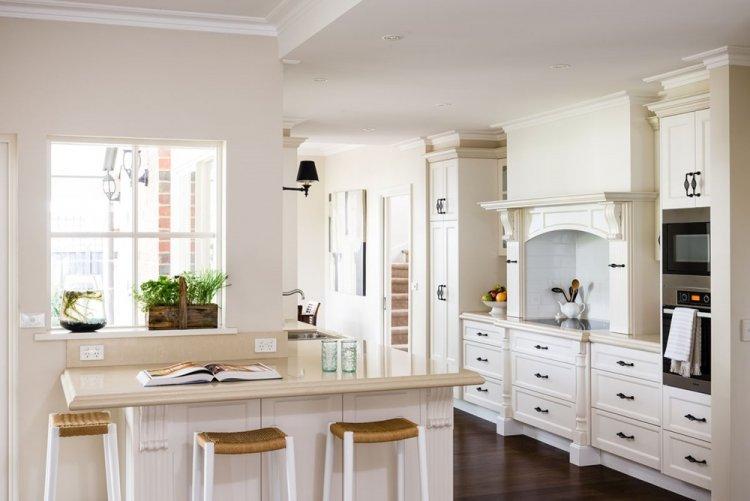 Белая кухня в стиле кантри - Дизайн интерьера