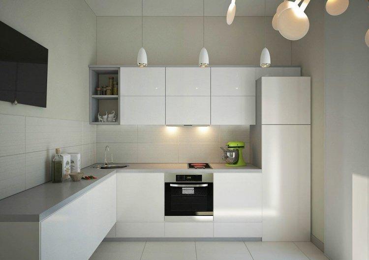 Белая кухня в стиле минимализм - Дизайн интерьера