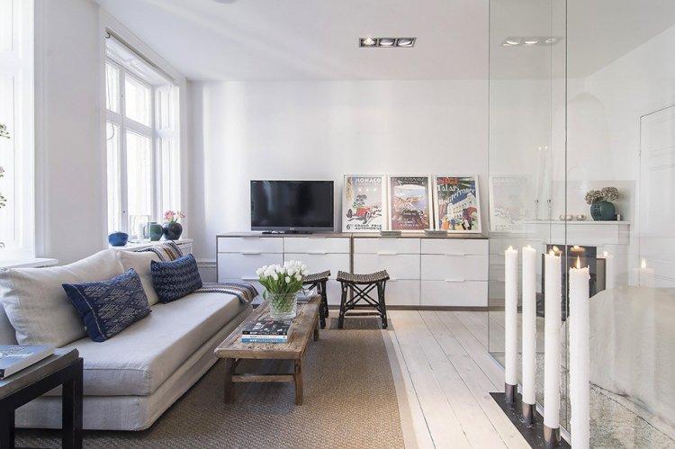 Классическая стокгольмская студия - Дизайн квартиры в скандинавском стиле