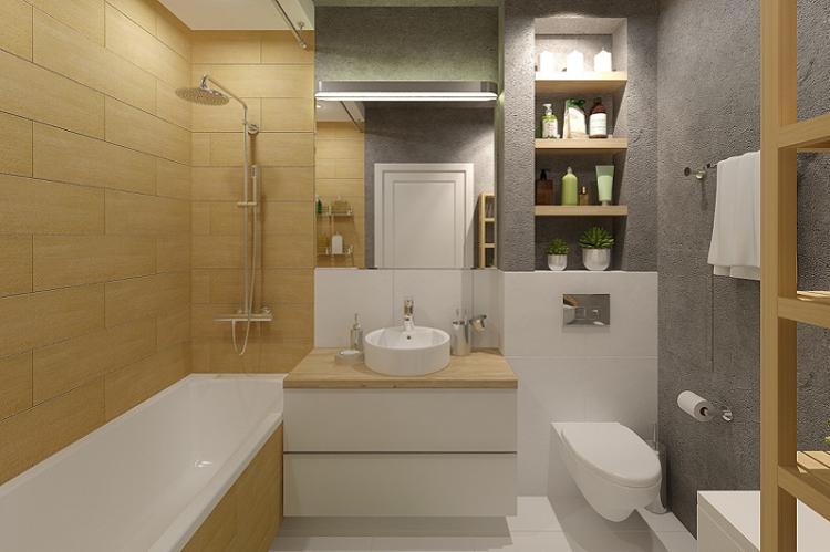 Объединение с ванной - Дизайн маленького туалета