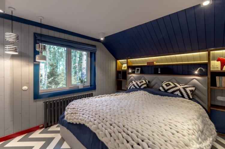 Дизайн спальни в мансарде - фото