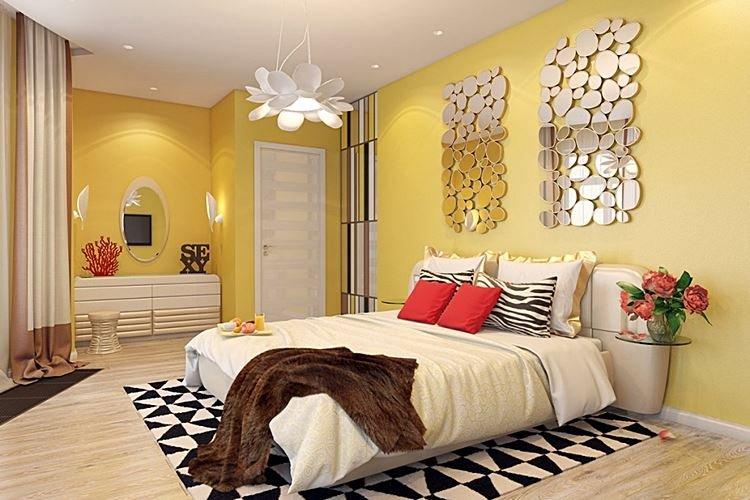 Дизайн желтой спальни 2021