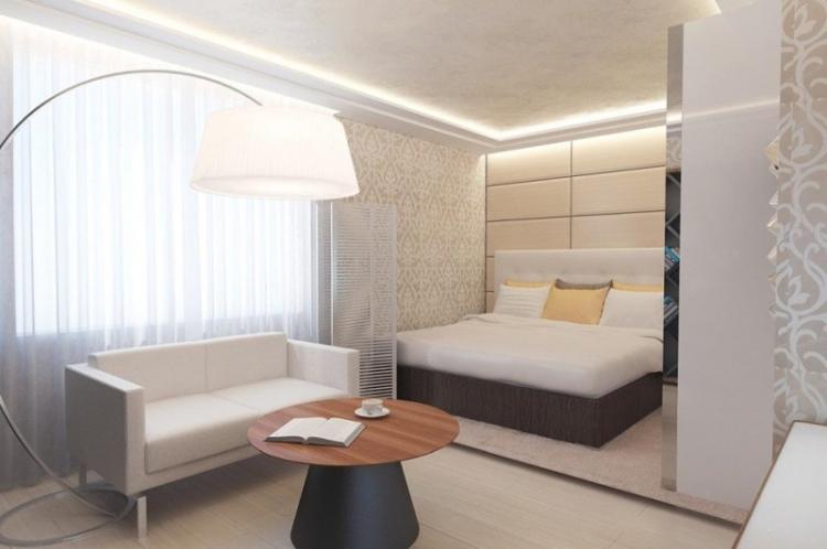 Спальня-гостиная в стиле минимализм - Дизайн интерьера