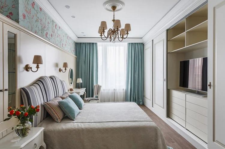 Дизайн белой спальни в классическом стиле