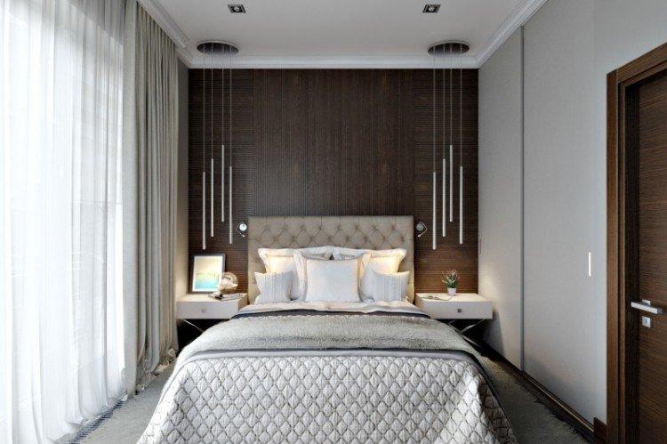 Узкая спальня - дизайн интерьера фото