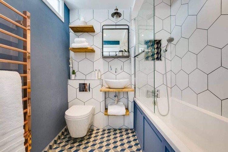 Отделка пола - Дизайн узкой ванной комнаты