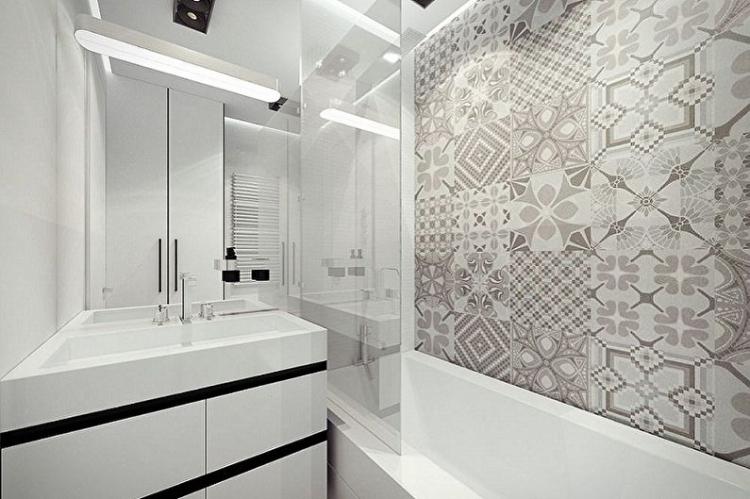 Отделка стен - Дизайн ванной комнаты 4 кв.м.