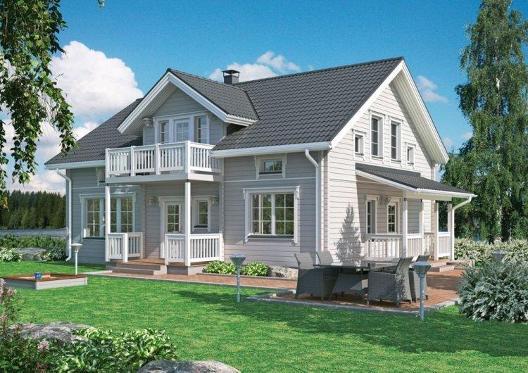 Дом в скандинавском стиле с балконом - проекты и фото