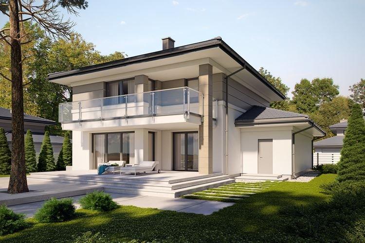 Дом в современном стиле с балконом