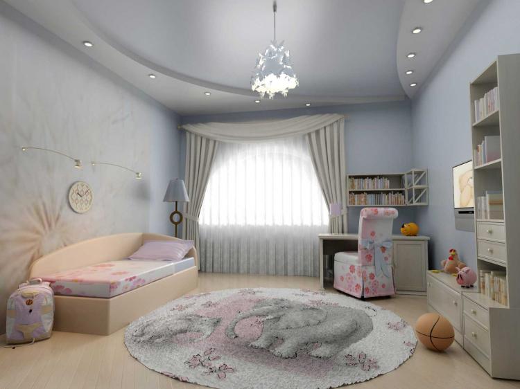 Двухуровневые натяжные потолки в детской комнате