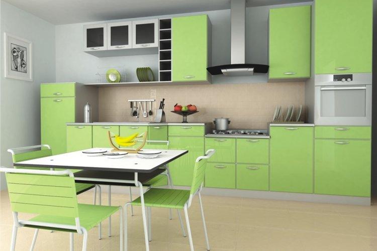 Фисташковый цвет на кухне - дизайн фото