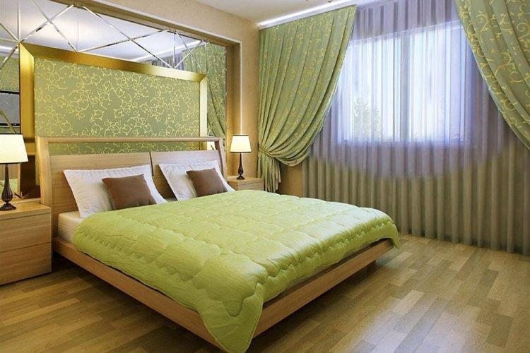 Фисташковый цвет в спальне - дизайн фото