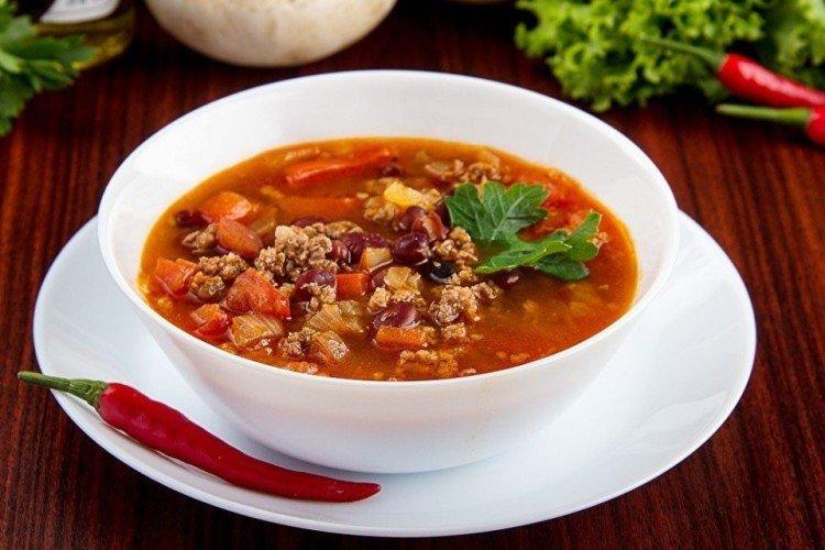 Суп с фаршем и красной фасолью