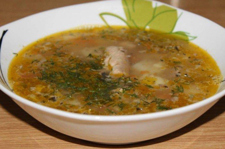 Суп с вермишелью и рыбными консервами