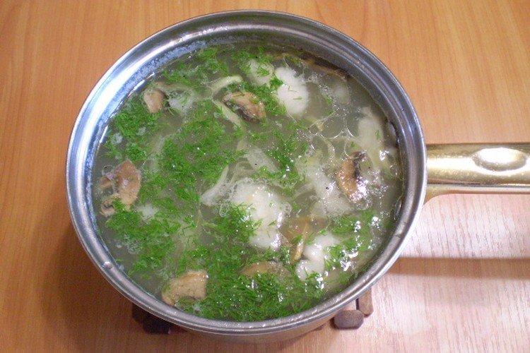 Рыбный суп с грибами