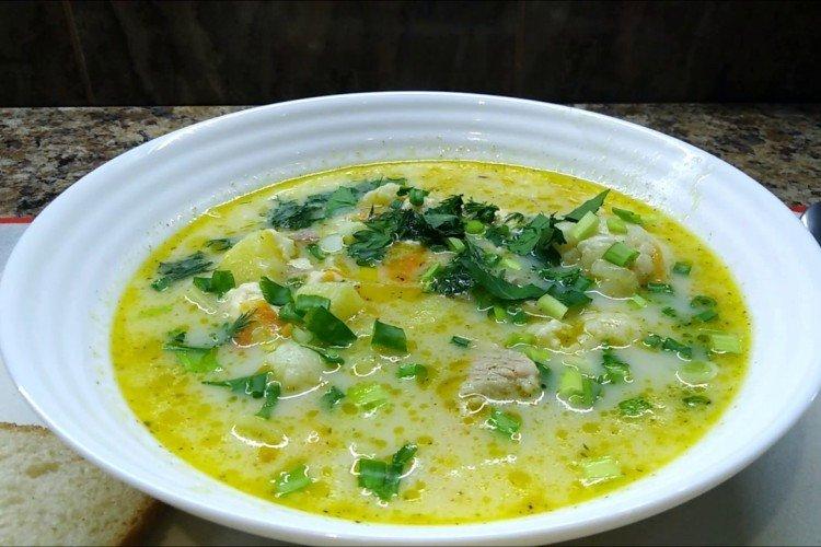 Сырный суп с капустой