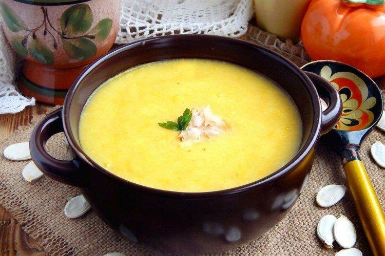 Сырный суп с тыквой