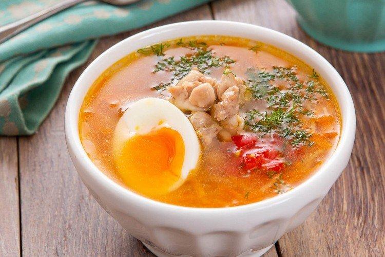 Куриный суп с помидорами