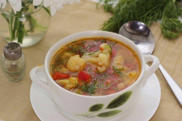 Суп с красной чечевицей и цветной капустой