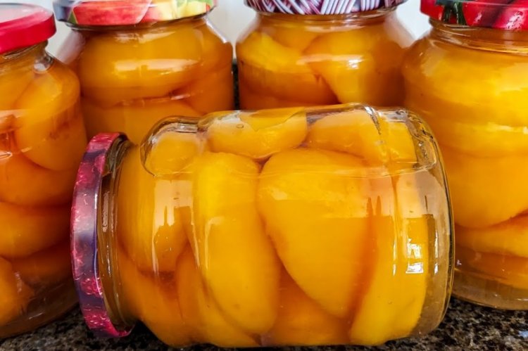Персики в собственном соку с лимонной кислотой
